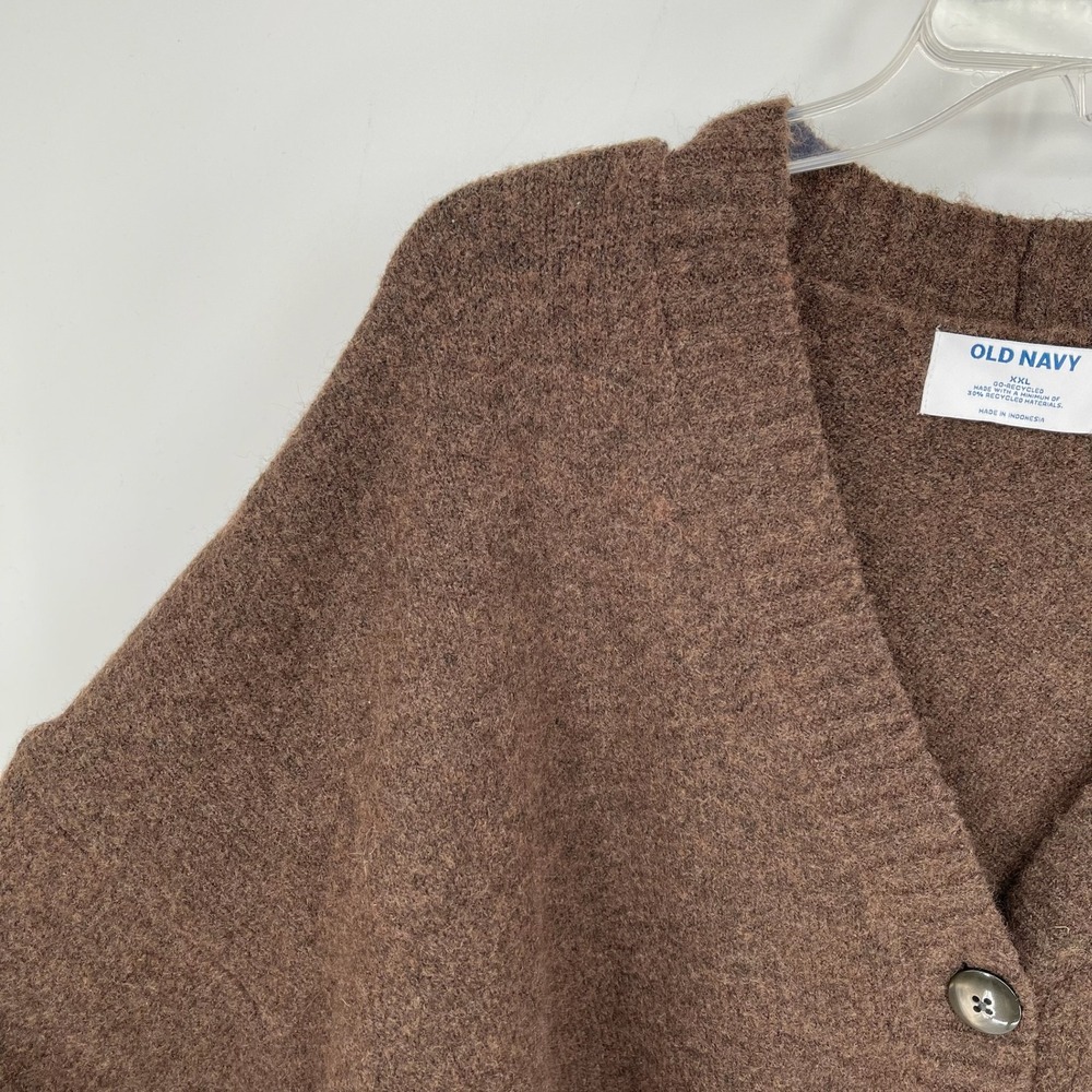 Old Navy NWT Women's Brown Go-Recycled Wool Blend Button Front Cardigan Size XXL - Picture 3 of 6